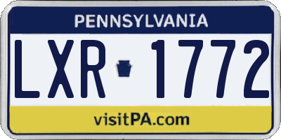 PA license plate LXR1772