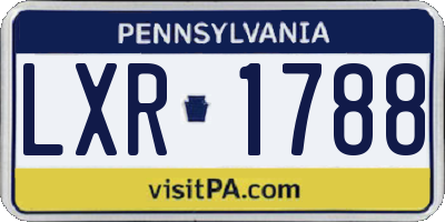 PA license plate LXR1788