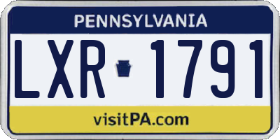PA license plate LXR1791