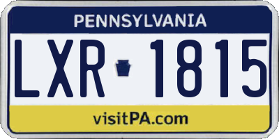 PA license plate LXR1815