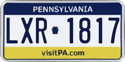 PA license plate LXR1817