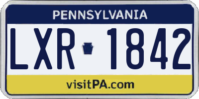 PA license plate LXR1842