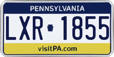 PA license plate LXR1855