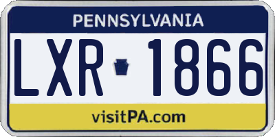 PA license plate LXR1866