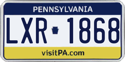 PA license plate LXR1868
