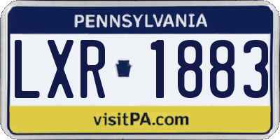 PA license plate LXR1883