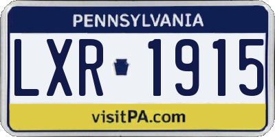 PA license plate LXR1915