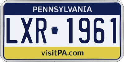 PA license plate LXR1961