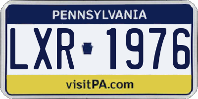 PA license plate LXR1976
