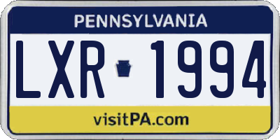 PA license plate LXR1994