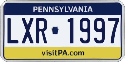 PA license plate LXR1997