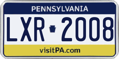 PA license plate LXR2008