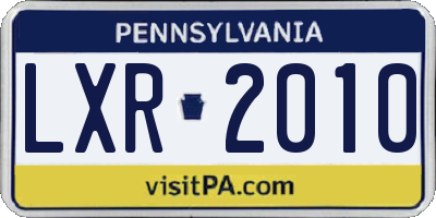 PA license plate LXR2010