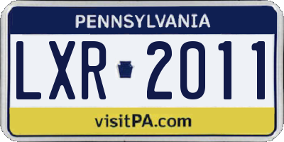 PA license plate LXR2011