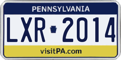 PA license plate LXR2014