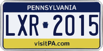 PA license plate LXR2015