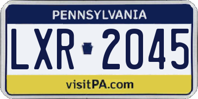 PA license plate LXR2045