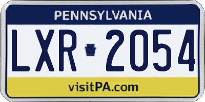 PA license plate LXR2054