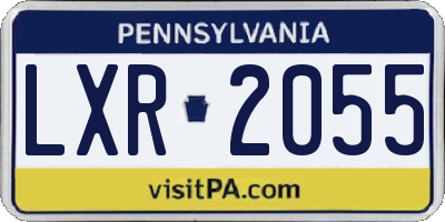 PA license plate LXR2055
