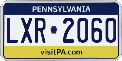 PA license plate LXR2060
