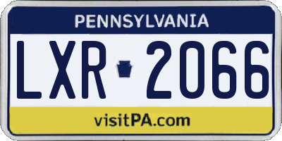 PA license plate LXR2066