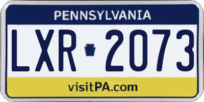 PA license plate LXR2073