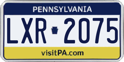 PA license plate LXR2075
