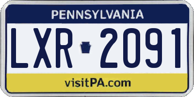 PA license plate LXR2091