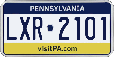 PA license plate LXR2101