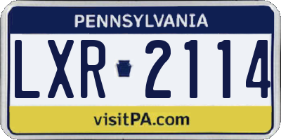 PA license plate LXR2114