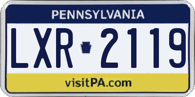 PA license plate LXR2119