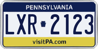 PA license plate LXR2123