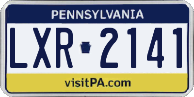 PA license plate LXR2141