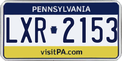 PA license plate LXR2153