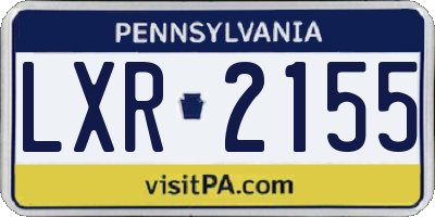 PA license plate LXR2155