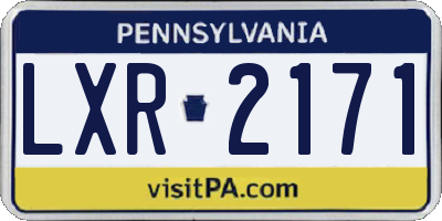 PA license plate LXR2171