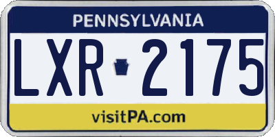 PA license plate LXR2175