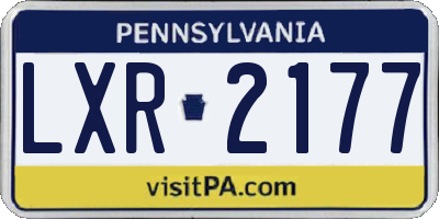 PA license plate LXR2177