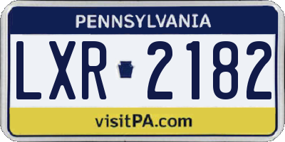 PA license plate LXR2182