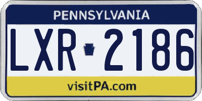 PA license plate LXR2186