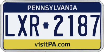 PA license plate LXR2187