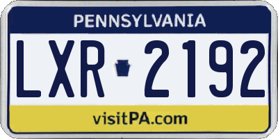 PA license plate LXR2192