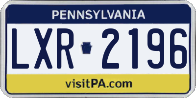 PA license plate LXR2196