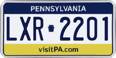 PA license plate LXR2201