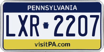 PA license plate LXR2207