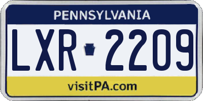 PA license plate LXR2209