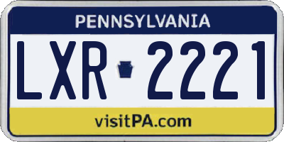 PA license plate LXR2221