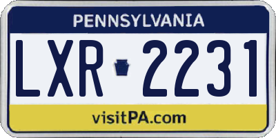 PA license plate LXR2231