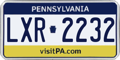 PA license plate LXR2232