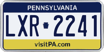 PA license plate LXR2241